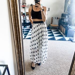 polka dot maxi skirt